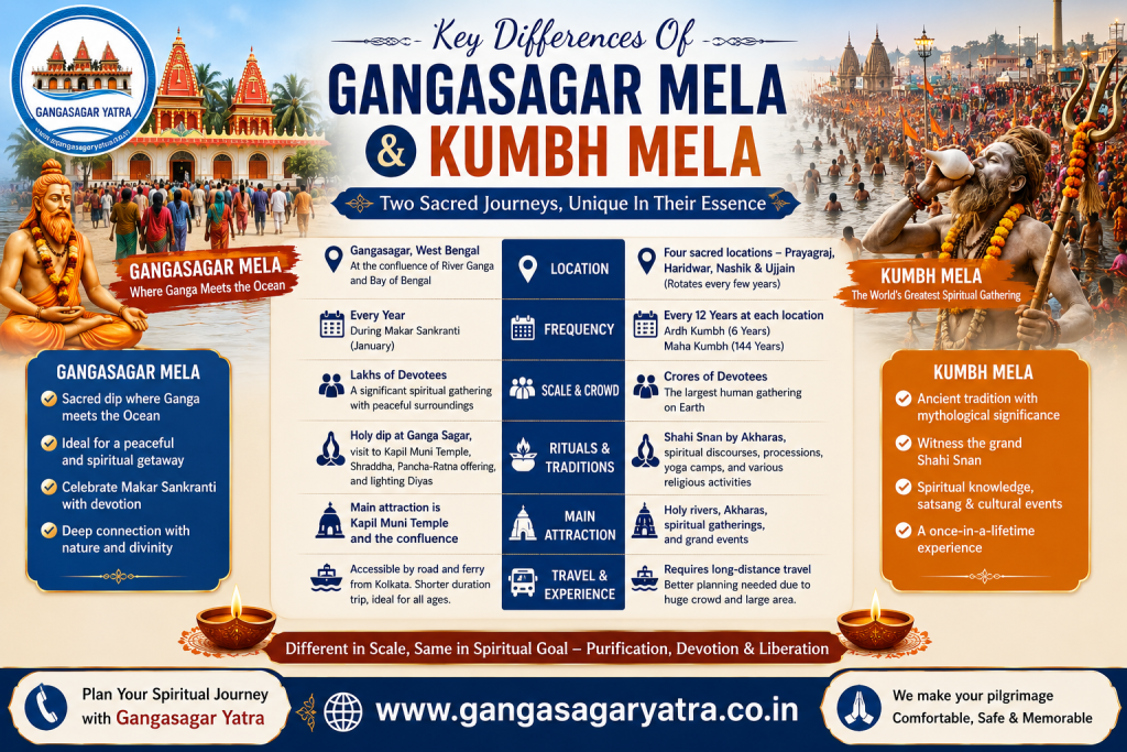 Key Differences Of Gangasagar Mela & Kumbh Mela 